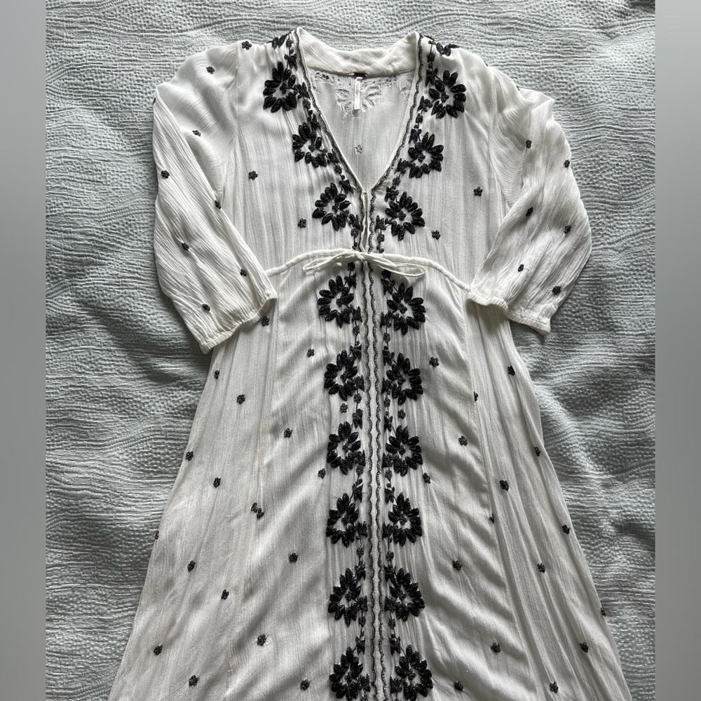 Free People Embroidered Fable Midi Dress